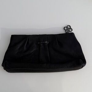 Stella & Dot Black Clutch with Metal Accent